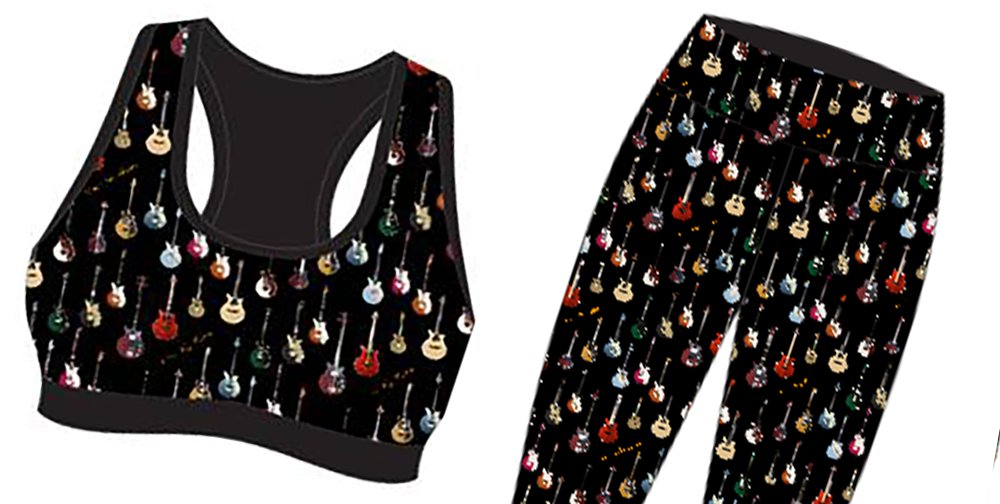 Brian May's Guitar Pattern Sports Bras
